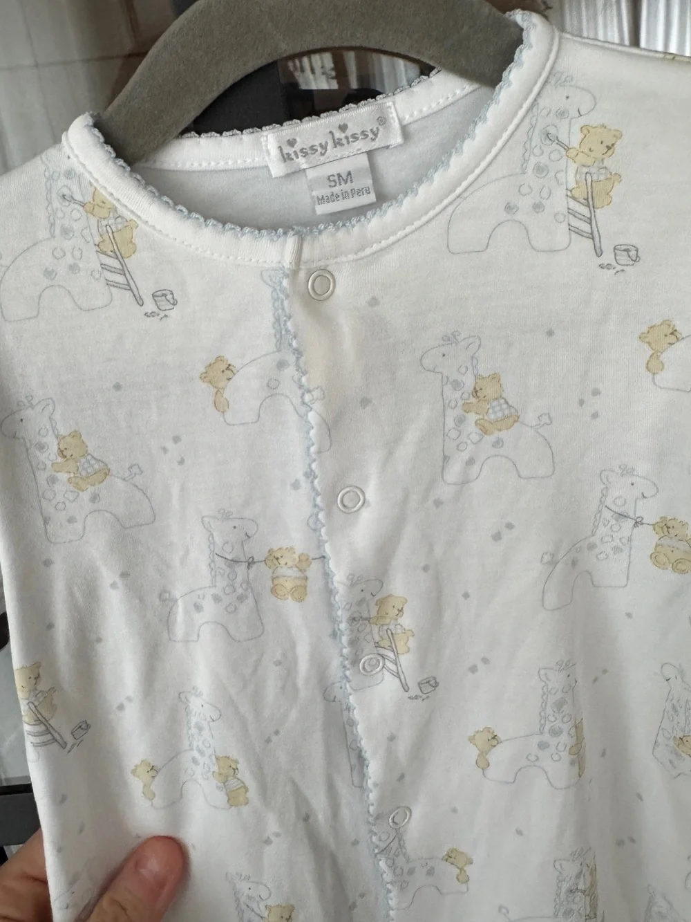 Kissy Kissy converter gown pima coverall romper mittens giraffe teddy bear baby